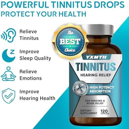 Natural auditory wellness supplement bottle with clear protective seal close up.
