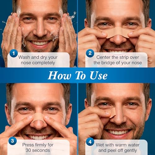 Commanding Life 60 pieces nasal strips package showcasing drug free snoring solution
