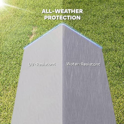 PawHut Metal Chicken Coop, Large Chicken Run with Water-Resistant & Anti-UV Cover for 7-9 Hens, Outdoor Hen House Rabbit Hutch with 10 Doors for Duck, Small Animal, for Backyard, 21' x 3.5' x 3.6' - Image 7