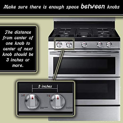 Child safety stove knob covers installed on gas range