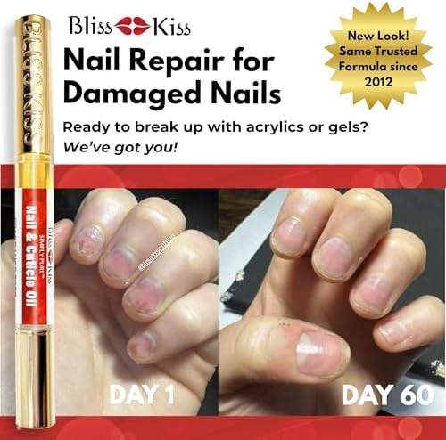 Close up of Bliss Kiss nail oil being applied to a cuticle