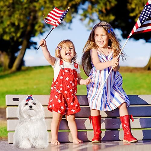 Assorted sequin and rhinestone patriotic pet bows