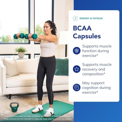 Close-up view of the Pure Encapsulations BCAA supplement packaging and safety seal.