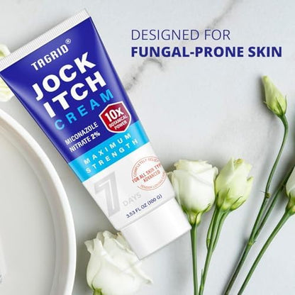 Soothing inner thigh and groin fungal infection treatment cream packaging
