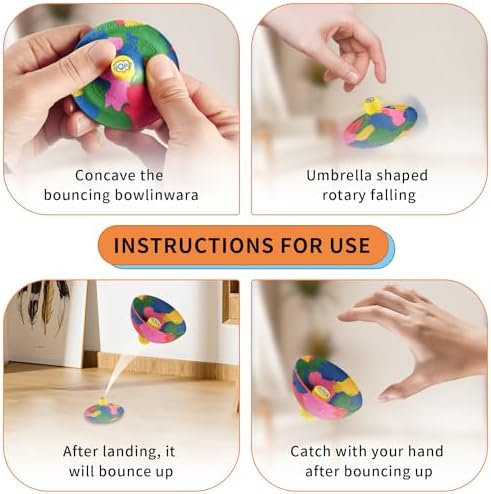 Rubber hip hop pops bouncing bowl toy launching into the air