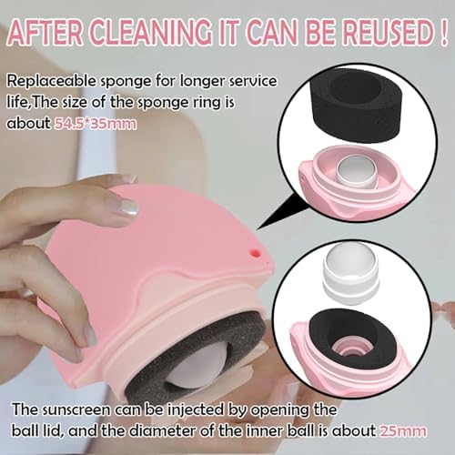 Sunblock buddy brush set showing sponge and roller mechanism