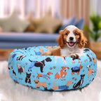 Hoopttay washable round dog bed cover fabric texture close up