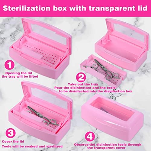 Transparent lid sterilizer box for manicure tools