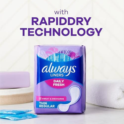 Always Daily Fresh liners edge to edge adhesive demonstration for secure fit