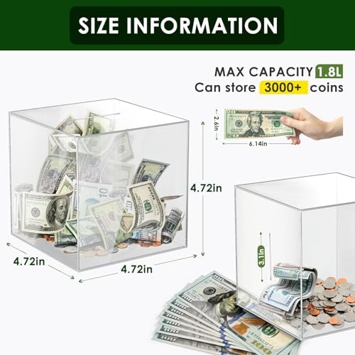 Vcertcpl 1.4 Liters capacity savings cube placed neatly on a home desk.
