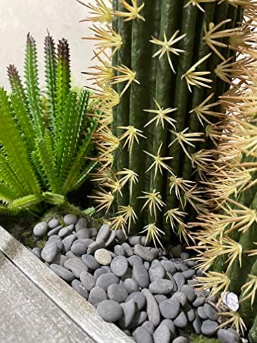 Black river stones used as a decorative aquarium substrate