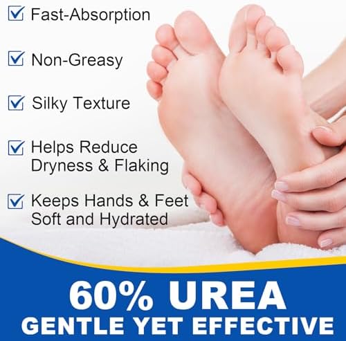 LuckNest exfoliating foot cream stick being applied directly to a dry cracked heel.