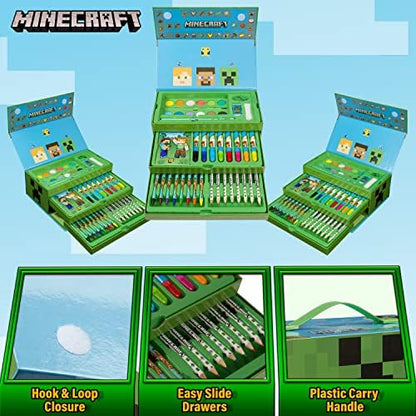 Portable Minecraft gamer gift art case closed showing portable travel handle