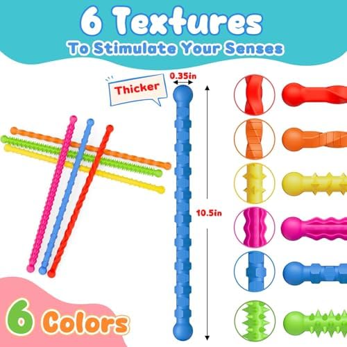 Silicone textured quiet fidgets being twisted and bent by a hand