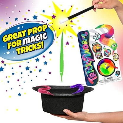 Child performing magic tricks with JA-RU fuzzy worm