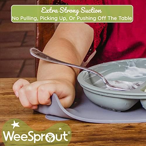 WeeSprout flexible waterproof dining mats being placed into the top rack of a dishwasher for cleaning