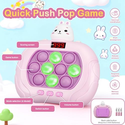 Back view of Oyeftp electronic handheld puzzle game