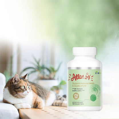 Premium USA imported cat health supplement Aller-24 120 tablets