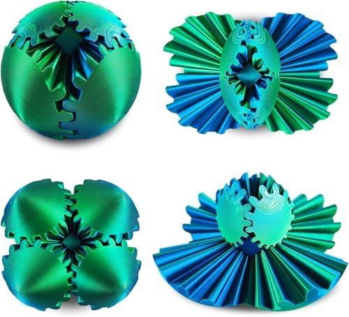 SANSGOUP mechanical gear sphere desk toy being rotated by hand for stress relief.