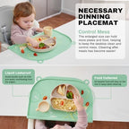 AUFORPET green silicone mat rolled up tightly using the convenient built in hanging loops.
