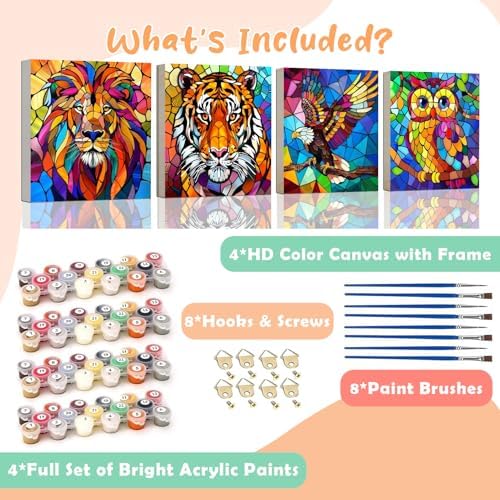 Vibrant non-toxic acrylic paint pots and nylon brushes included in the animal drawing kit