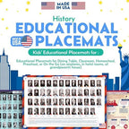 Tot Talk United States history learning mat back side view featuring national symbols and anthem lyrics.