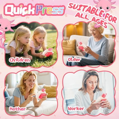 Handheld pop bubble fidget game being pressed to demonstrate interactive light functions