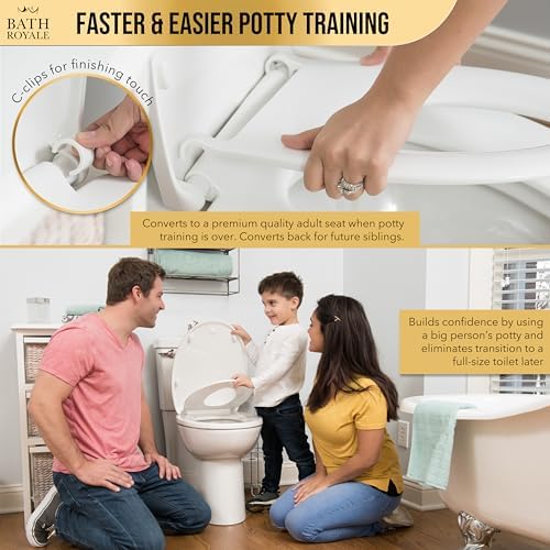 Bath Royale BR721-00 Kingsport toilet seat installed on an elongated bathroom commode close up
