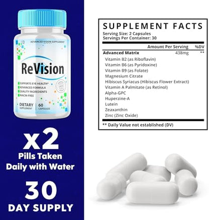 Close up of Revision Advanced Vision 2.0 capsule bottle