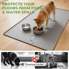 Machine washable extra large pet food mat for large dogs