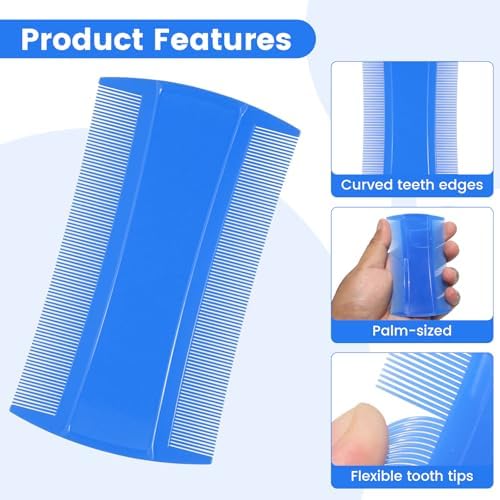 Close up of double sided flea comb teeth for pet grooming and tick removal.