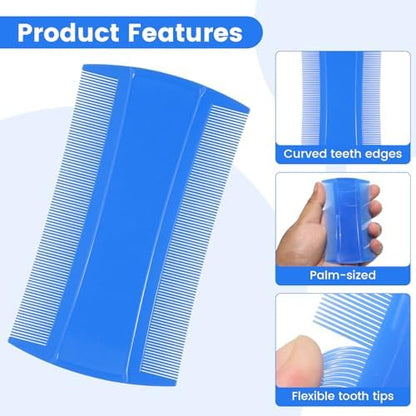 Close up of double sided flea comb teeth for pet grooming and tick removal.