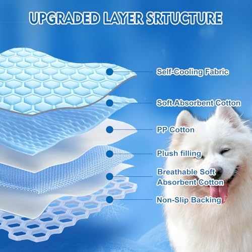 Close up view of the thickened Arc Chill cool fiber material used in the dgdgbaby pet bed.