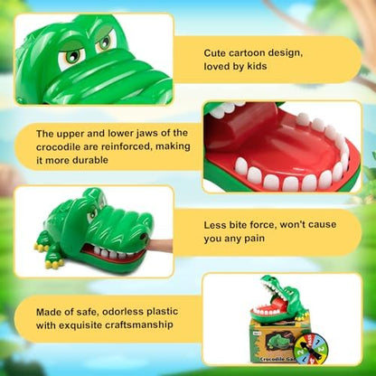 ALS AILISUO crocodile biting finger game showcasing the safe soft rubber teeth design.