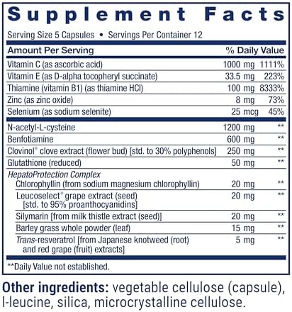 Life Extension Anti Alcohol Complex ingredients and capsules view