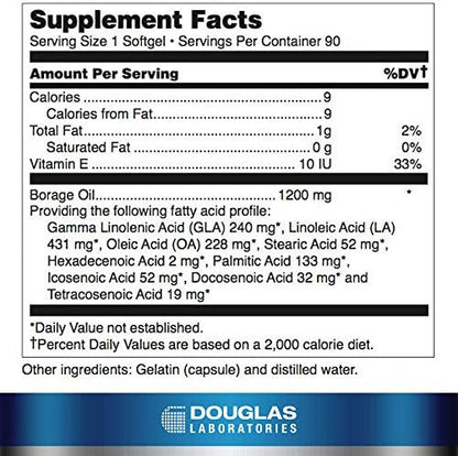 USA imported Douglas Laboratories Ultra GLA dietary supplement packaging