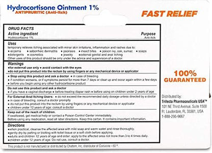 Globe 1 ounce hydrocortisone ointment tubes showing active ingredient information.