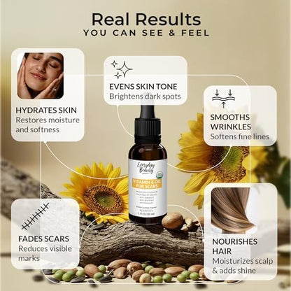 Natural vitamin E oil for surgery scars and stretch mark care packaging