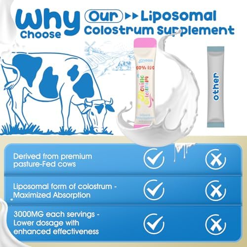 EYHBQIA Grass Fed Bovine Colostrum lifestyle image featuring fifty servings