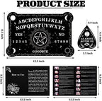 Wooden spirit board with planchette for metaphysical divination