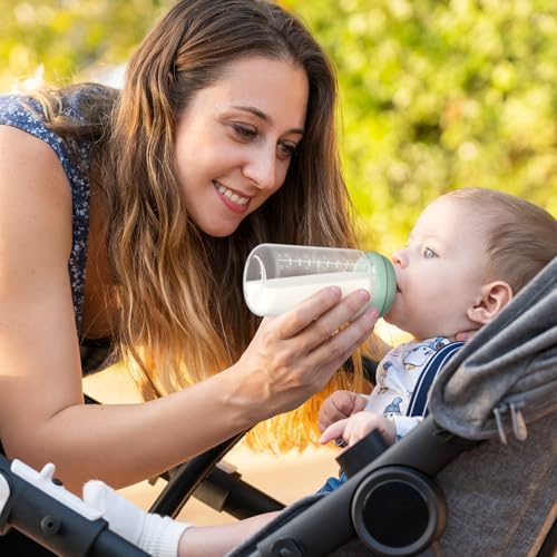 Two pack Momcozy silicone nipples displaying compatibility with the brand breast milk cooler ecosystem.