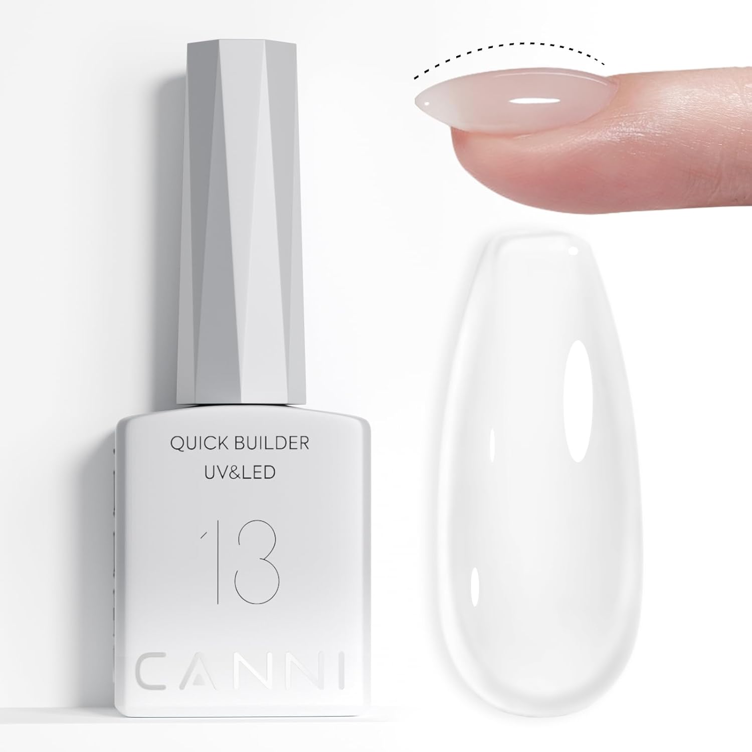 Canni 8 in 1 clear builder gel polish bottle front view