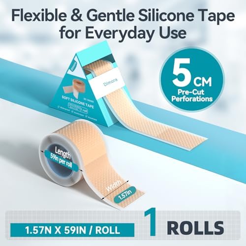 Close up view of the easy tear design on the Dimora hypoallergenic surgical tape roll.