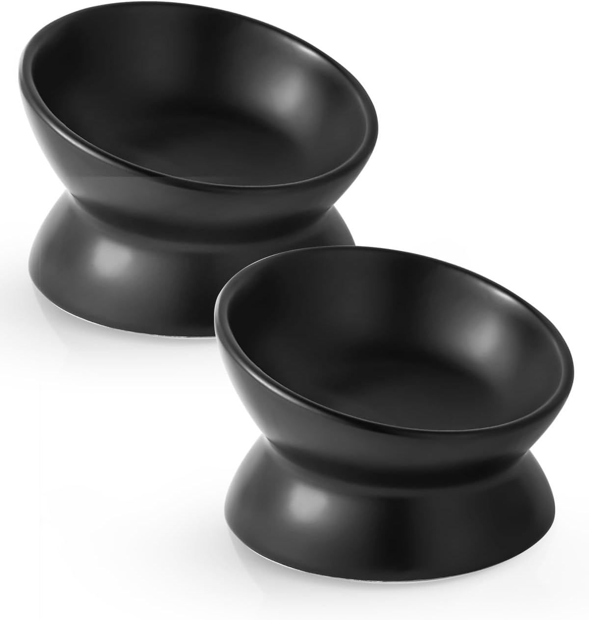 Elevated Cat Food Bowl, 5 Oz Ceramic Raised and Tilted Water Bowl, Anti Vomiting and Protect Pets' Spines Dishes for Small Dog, Fat Faced Cat, Kitten (White, 1 Pack) - Image 13