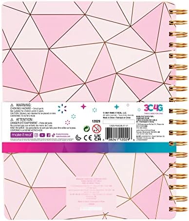 Three Cheers For Girls unlined notebook open showing premium blank pages and colored pencils