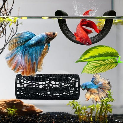 Tasomuty four piece betta habitat bundle installed in nano tank
