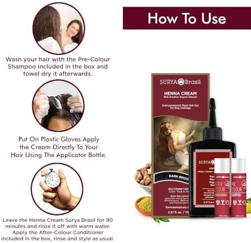 Surya Brasil 96% natural henna hair cream ingredients label