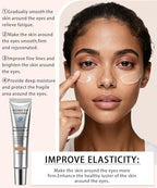 Close up of Clervun under eye tightening cream application demonstration.