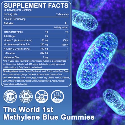 Lilicare Methylene Blue supplement facts label