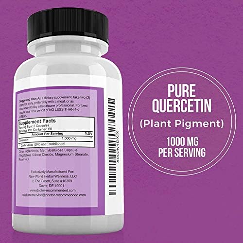 Doctor Recommended Quercetin 120 veggie capsules supplement facts panel